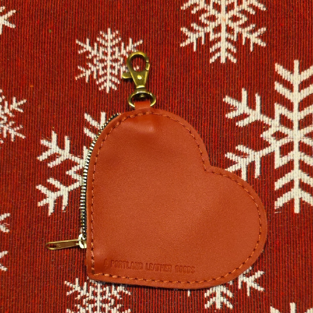 Portland Leather Heart-Shaped Coin Purse - Red